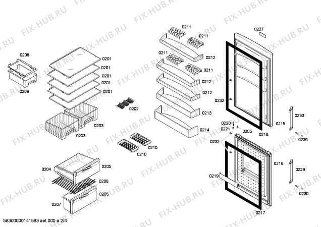 Схема №3 BD5700NFV с изображением Дверь для холодильника Bosch 00247438