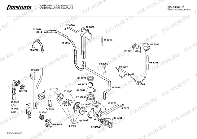 Взрыв-схема стиральной машины Constructa CR52510 CHROMA - Схема узла 05