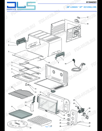 Схема №1 SFORNATUTTO MINI EO12562J-WN с изображением Противень (решетка) для плиты (духовки) DELONGHI 6718100000