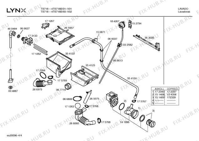 Схема №3 4TS718B TS718 с изображением Кабель для стиральной машины Bosch 00187411