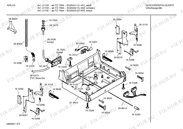 Схема №6 SGZKBH4 ZUB172 с изображением Планка для посудомойки Bosch 00350629