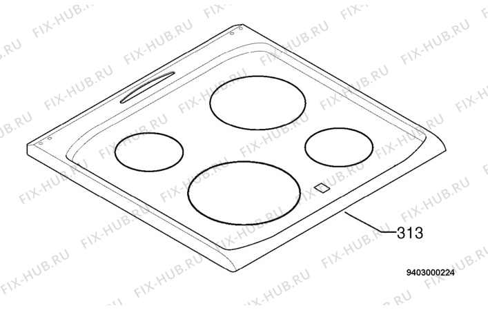 Взрыв-схема плиты (духовки) Electrolux EKC60353X - Схема узла Hob 271