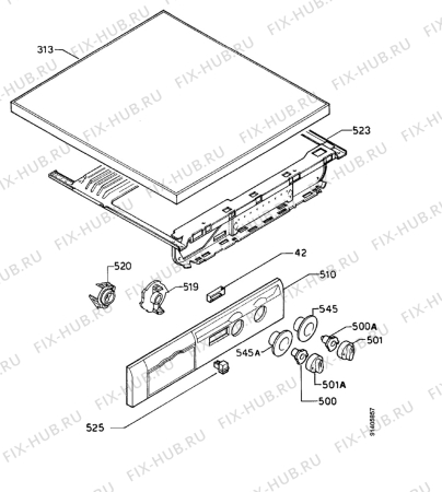 Взрыв-схема стиральной машины Zanussi FLS574NC - Схема узла Command panel 037