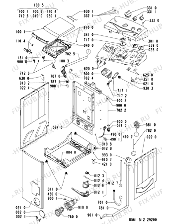 Схема №2 AWA 5129 с изображением Микропереключатель для стиралки Whirlpool 481228219319