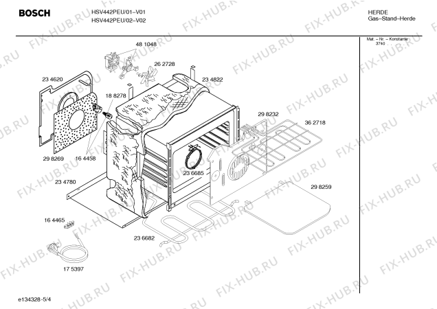 Взрыв-схема плиты (духовки) Bosch HSV442PEU, Bosch - Схема узла 04