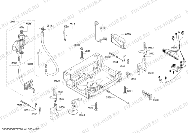Взрыв-схема посудомоечной машины Bosch SMV50D10EU SilencePlus - Схема узла 05