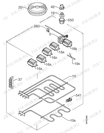 Взрыв-схема плиты (духовки) Zanussi ZC564E - Схема узла Electrical equipment 268