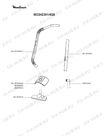 Взрыв-схема пылесоса Moulinex MO242301/4Q0 - Схема узла FP005041.5P2