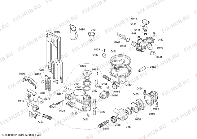 Схема №6 CP530J5 с изображением Переключатель для посудомоечной машины Bosch 00602188