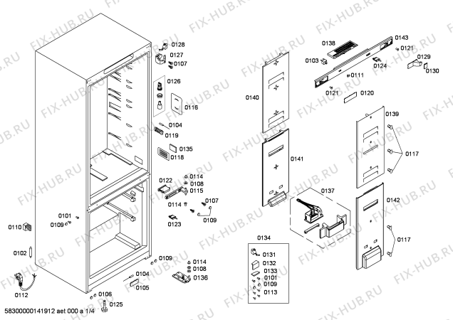 Схема №4 KG49NA95 с изображением Дверь для холодильной камеры Siemens 00247593