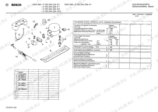 Взрыв-схема холодильника Bosch 0705254229 GSD260 - Схема узла 02