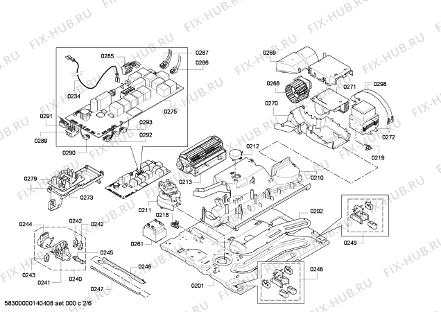 Взрыв-схема плиты (духовки) Bosch HBC86P753B - Схема узла 02