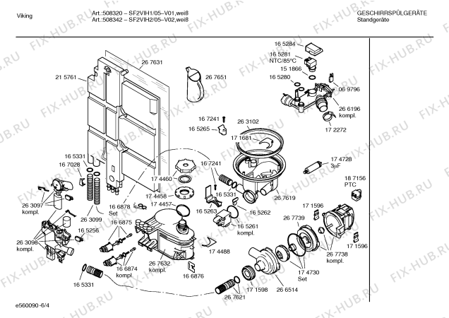 Схема №6 SF2VIH1 с изображением Инструкция по эксплуатации для посудомойки Bosch 00529035