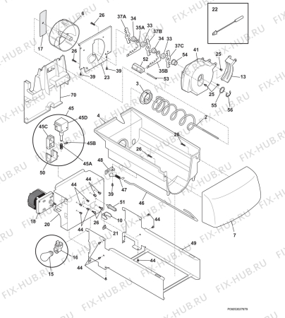 Взрыв-схема холодильника Electrolux ERL6296SK2 - Схема узла Ice container