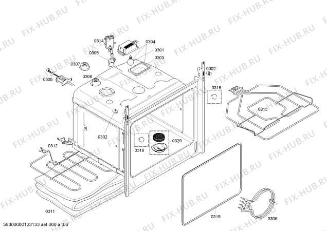 Схема №5 HBN630522F с изображением Фронтальное стекло для духового шкафа Bosch 00478643