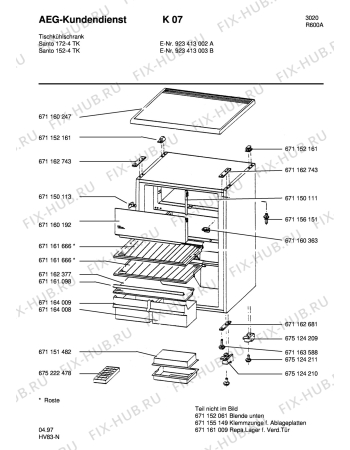 Взрыв-схема холодильника Aeg S152-4 TK - Схема узла Housing 001