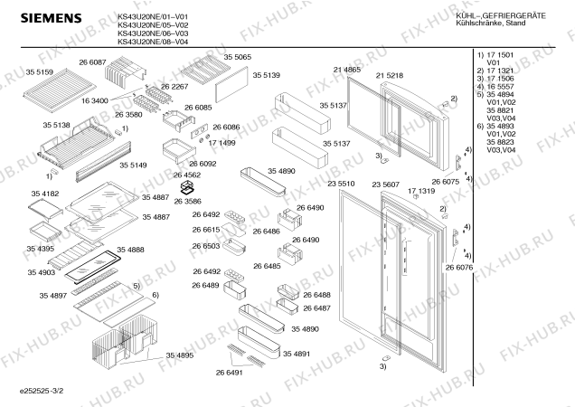 Схема №2 KS43U20NE с изображением Дверь для холодильной камеры Siemens 00215218