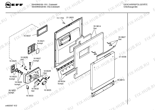 Схема №6 S6409N0GB с изображением Инструкция по эксплуатации для посудомоечной машины Bosch 00527041