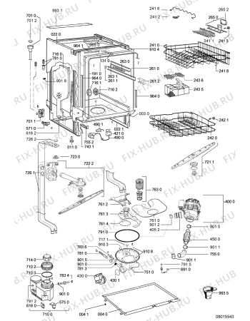 Взрыв-схема посудомоечной машины Whirlpool ADG 8531 WH WP - Схема узла