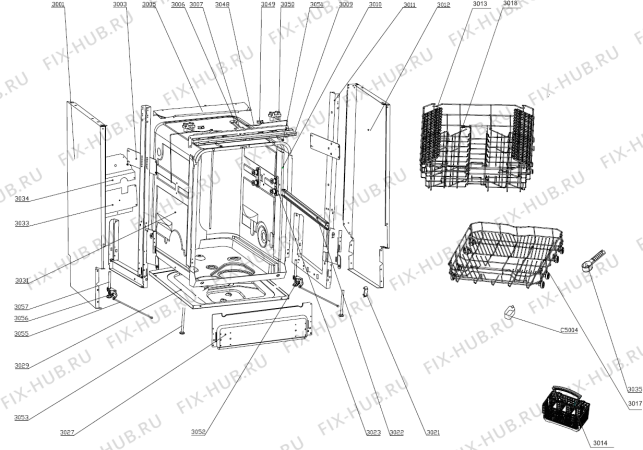 Взрыв-схема посудомоечной машины Gorenje GV50211 (476348) - Схема узла 03