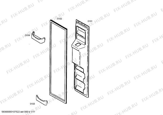 Схема №10 KG57U95SKD с изображением Двухходовой клапан для холодильника Siemens 00266758