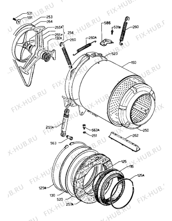 Взрыв-схема стиральной машины Marijnen CMF246 - Схема узла Tub and drum