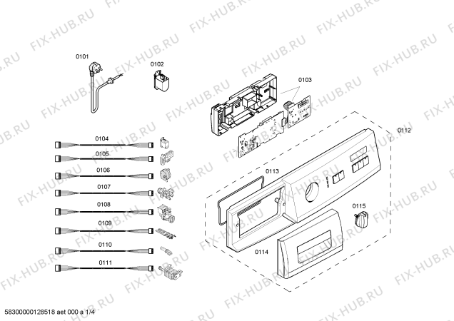 Схема №2 WM14A270SK с изображением Панель управления для стиралки Siemens 00660266