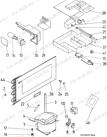 Взрыв-схема холодильника Electrolux RW541A - Схема узла C10 Cold, users manual