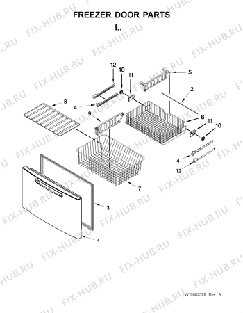 Схема №8 5MFX257AA с изображением Винт (болт) для холодильной камеры Whirlpool 482000012397