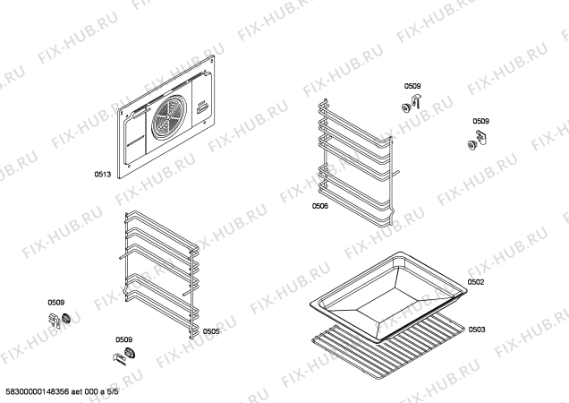 Взрыв-схема плиты (духовки) Bosch HBA21B421E Horno.BO.2d.B4.ME_Ti_Stop.pt_bsc.blanco - Схема узла 05