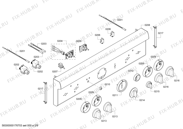 Схема №9 PRL304GH с изображением Кабель для электропечи Bosch 00754963