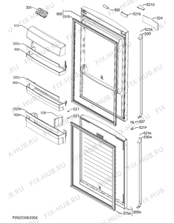 Взрыв-схема холодильника Aeg S99342CMX2 - Схема узла Door 003