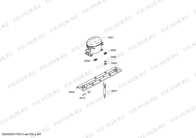 Взрыв-схема холодильника Siemens KK28A1670W - Схема узла 04