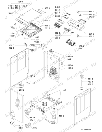 Схема №2 AWECO 9560 с изображением Обшивка для стиральной машины Whirlpool 481010603193