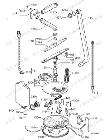 Взрыв-схема посудомоечной машины Foron SV0953W - Схема узла Hydraulic System 272
