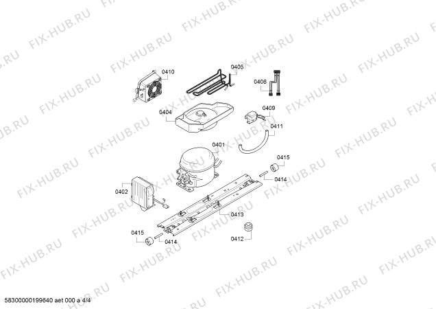 Взрыв-схема холодильника Bosch KGN56HI40N Bosch - Схема узла 04