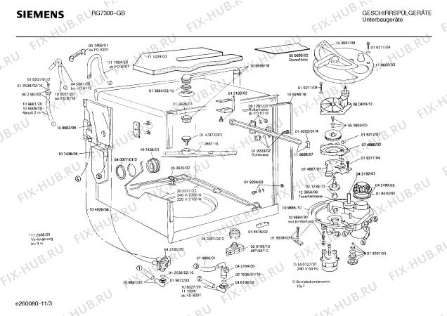 Схема №9 WG530047 с изображением Планка для посудомойки Siemens 00110664