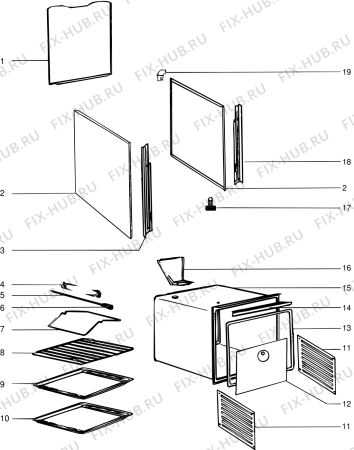 Взрыв-схема плиты (духовки) SCHOLTES C572HWHCE (F013975) - Схема узла