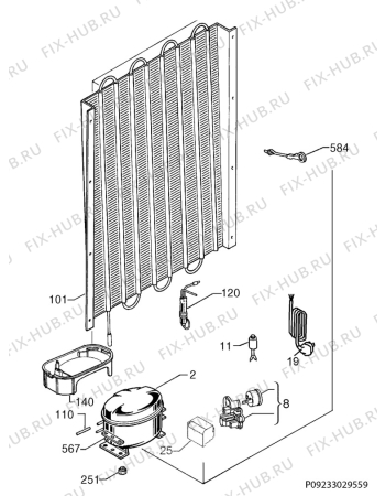Взрыв-схема холодильника Kuppersbusch IKE2380-1 - Схема узла Cooling system 017