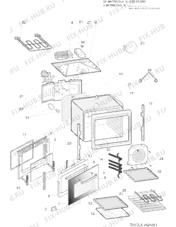 Взрыв-схема плиты (духовки) Indesit KP648MSXDK (F043073) - Схема узла