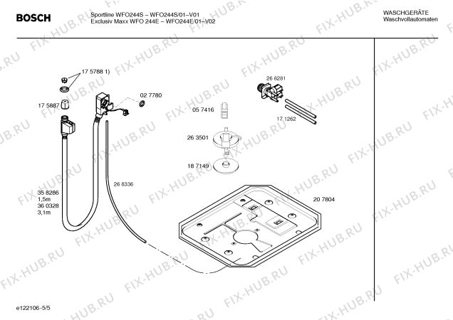 Взрыв-схема стиральной машины Bosch WFO244E Exclusiv Maxx WFO 244E - Схема узла 05