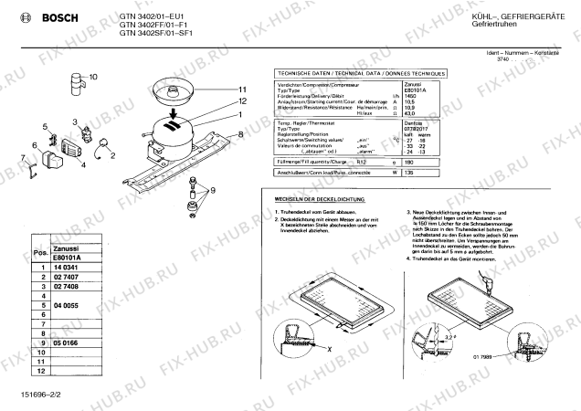Взрыв-схема холодильника Bosch GTN3402 - Схема узла 02