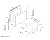 Схема №4 HB42AR555E H.SE.NP.L2D.IN.GLASS.S5b.X.E0_TIF/ с изображением Передняя часть корпуса для плиты (духовки) Siemens 00792224