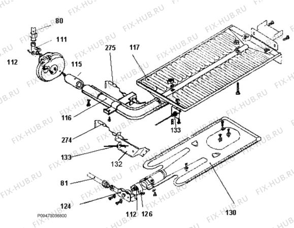 Взрыв-схема плиты (духовки) Electrolux EKG500108W - Схема узла Section 7