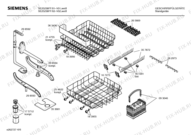 Взрыв-схема посудомоечной машины Siemens SE25238FF - Схема узла 06