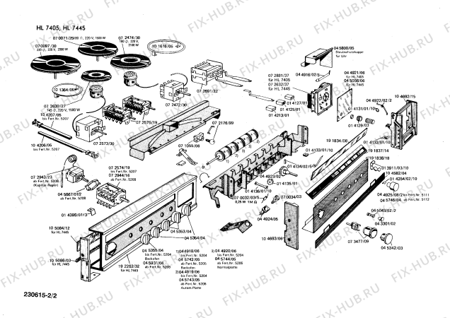 Взрыв-схема плиты (духовки) Siemens HL7445 - Схема узла 02