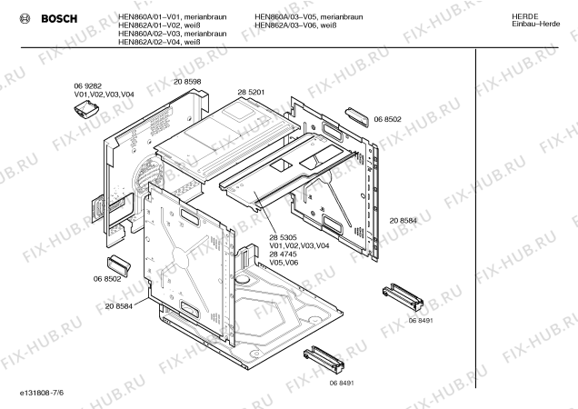 Схема №6 HEN862A с изображением Панель управления для плиты (духовки) Bosch 00289339
