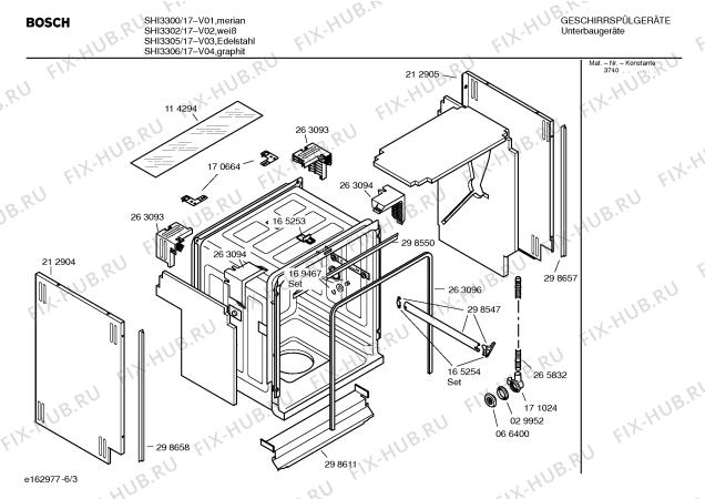 Взрыв-схема посудомоечной машины Bosch SHI3302 - Схема узла 03