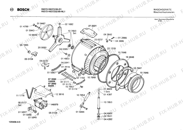 Взрыв-схема стиральной машины Bosch V637232 V6372 - Схема узла 03