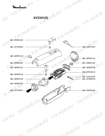 Взрыв-схема блендера (миксера) Moulinex AV2341(0) - Схема узла ZP000939.5P2